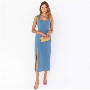 Show Me Your MuMu Eden Midi Dress in French Blue Stretch
Formal Wear Size Large